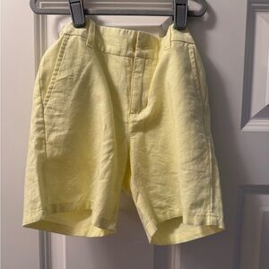 Janie and Jack Light Yellow Linen Shorts